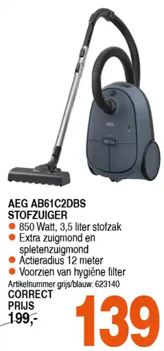 Correct AEG AB61C2DBS STOFZUIGER aanbieding