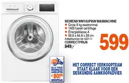 Correct SIEMENS WM14UP95N WASMACHINE aanbieding
