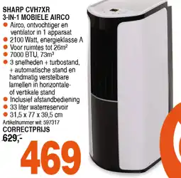 Correct SHARP CVH7XR 3-IN-1 MOBIELE AIRCO aanbieding