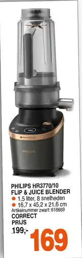 Correct PHILIPS HR3770/10 FLIP & JUICE BLENDER aanbieding