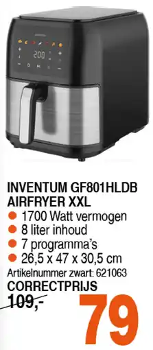 Correct INVENTUM GF801HLDB AIRFRYER XXL aanbieding