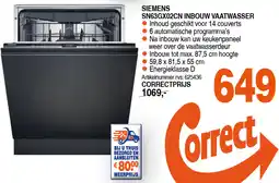 Correct SIEMENS SN63GX02CN INBOUW VAATWASSER aanbieding