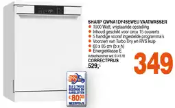 Correct SHARP QGWNA1DF45EWEU VAATWASSER aanbieding