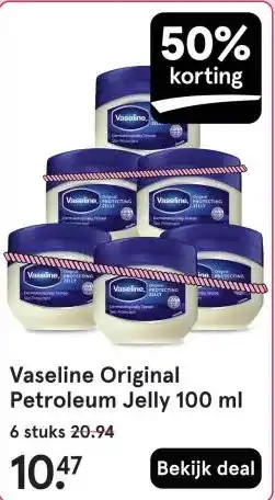 Etos Vaseline Original Petroleum Jelly 100 ml aanbieding