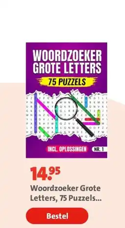 Bruna Woordzoeker Grote Letters, 75 Puzzels Incl. Oplossingen - Nr. 1 aanbieding