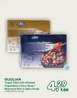 Amazing Oriëntal GUOLIAN Tilapia Fillet with (Pickled Vegetables in Sour Soup / aanbieding