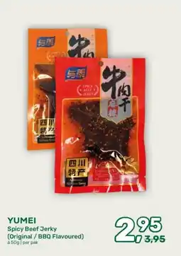 Amazing Oriëntal YUMEI Spicy Beef Jerky (Original / BBQ Flavoured) aanbieding
