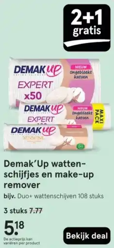 Etos Demak'Up wattenschijfjes en make-up aanbieding