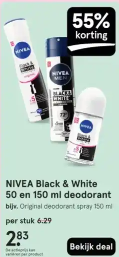 Etos Nivea black & white deodorant aanbieding