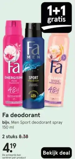 Etos Fa deodorant aanbieding
