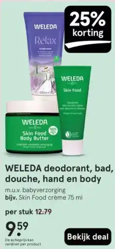 Etos Weleda deodorant, bad, douche, hand en body aanbieding