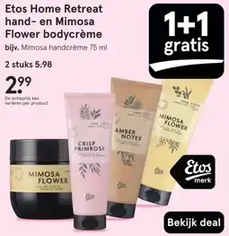 Etos Etos Home Retreat hand en Mimosa Flower bodycrème aanbieding