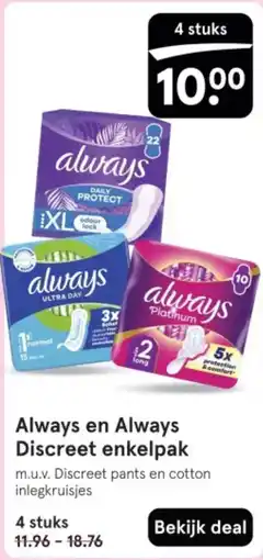 Etos Always en Always Discreet enkelpak aanbieding