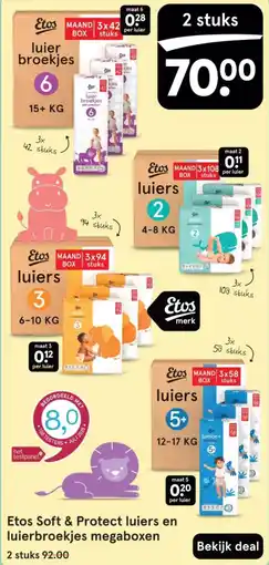 Etos Etos Soft & Protect luiers en luierbroekjes megaboxen aanbieding