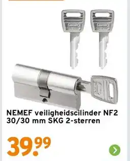GAMMA NEMEF veiligheidscilinder NF2 30/30 mm SKG 2-sterren aanbieding
