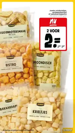 Jumbo Jumbo minikrieltjes, aardappelpartjes of opbakaardappelen aanbieding