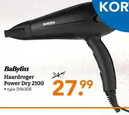 Blokker BaByliss Haardroger Power Dry 2100 aanbieding