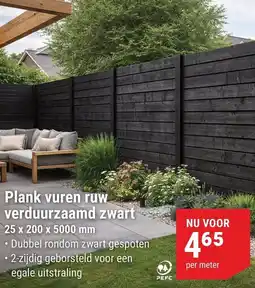 Pontmeyer Plank Vuren Ruw Verduurzaamd Zwart aanbieding