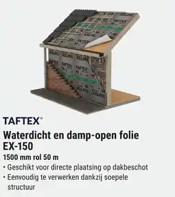 Pontmeyer Taftex Waterdicht en damp-open folie EX-150 aanbieding