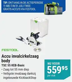 Pontmeyer Festool Accu Invalcirkelzaag Body aanbieding