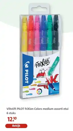 Bruna Viltstift Pilot frixion Colors medium assorti etui aanbieding