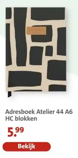Bruna Adresboek Atelier 44 A6 HC blokken aanbieding