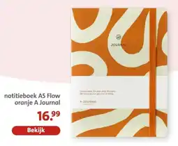 Bruna notitieboek A5 Flow oranje A Journal aanbieding