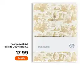 The Read Shop notitieboek A5 Toile de Jouy ecru AJ aanbieding