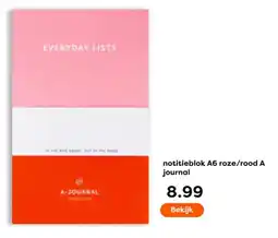 The Read Shop notitieblok A6 roze/rood A journal aanbieding