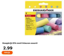 The Read Shop Stoepkrijt EFA rond 6 kleuren assorti aanbieding