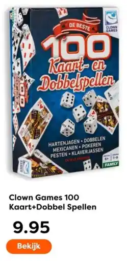 The Read Shop Clown Games 100 Kaart + Dobbel Spellen aanbieding