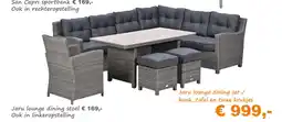 Tuinmeubelland jaruJaru lounge dining set / bank, tafel en twee krukjes aanbieding