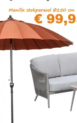 Tuinmeubelland Manilla Stokparasol aanbieding
