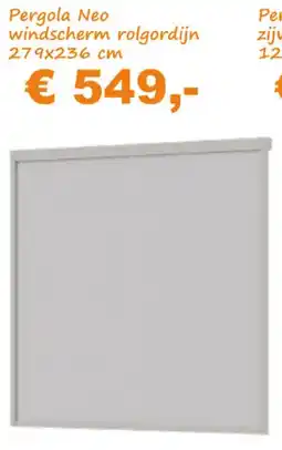 Tuinmeubelland Pergola Neo windscherm rolgordijn aanbieding
