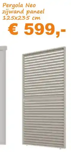 Tuinmeubelland Pergola Neo Zijwand Paneel aanbieding
