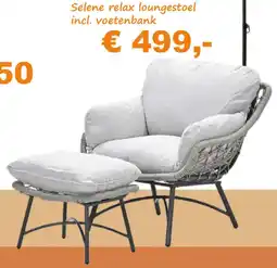 Tuinmeubelland Selene relax loungestoel incl. voetenbank aanbieding