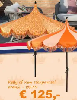 Tuinmeubelland Kelly of Kim Stokparasol Oranje aanbieding