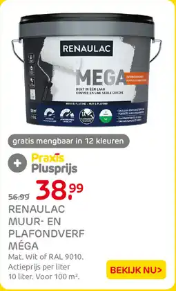 Praxis Renaulac Muur en Plafondverf Méga aanbieding