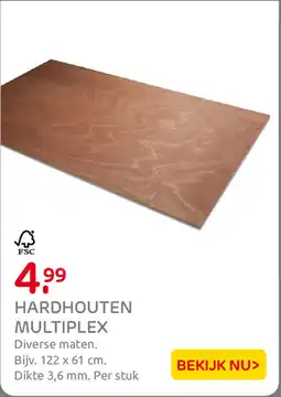 Praxis Hardhouten Multiplex aanbieding