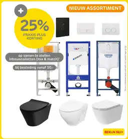 Praxis op samen te stellen inbouwtoiletten aanbieding