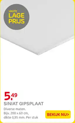 Praxis Siniat Gipsplaat aanbieding