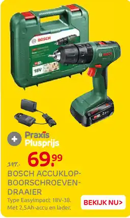Praxis Bosch Accuklopboorschroevendraaier aanbieding
