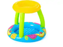 Bol.com Peuterzwembad - opblaasbaar - 2+ - fruitthema - met schaduwdakje - 91x91cm - PVC - 26l aanbieding