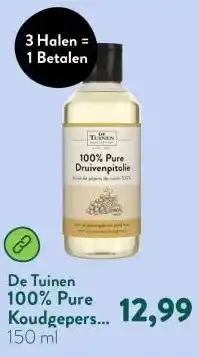 Holland & Barrett 100% Pure Koudgeperste Druivenpitolie aanbieding