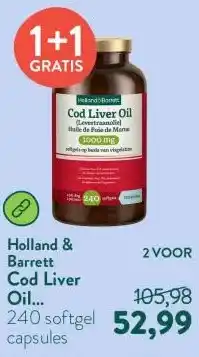 Holland & Barrett Cod Liver Oil (Levertraan) 1000mg aanbieding