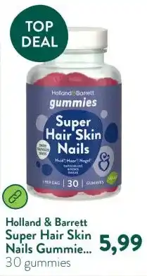 Holland & Barrett Super Hair Skin Nails Gummies - 30 gummies aanbieding