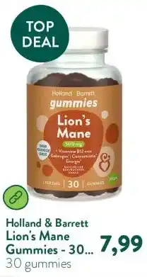 Holland & Barrett Lion's Mane Gummies - 30 gummies aanbieding