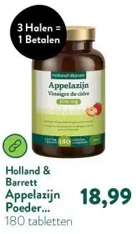 Holland & Barrett Appelazijn Poeder 300mg - 180 tabletten aanbieding