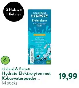 Holland & Barrett Hydrate Elektrolyten met Kokoswaterpoeder Ananassmaak - 14 sticks aanbieding