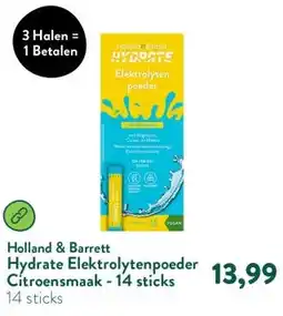 Holland & Barrett Hydrate Elektrolytenpoeder Citroensmaak - 14 sticks aanbieding
